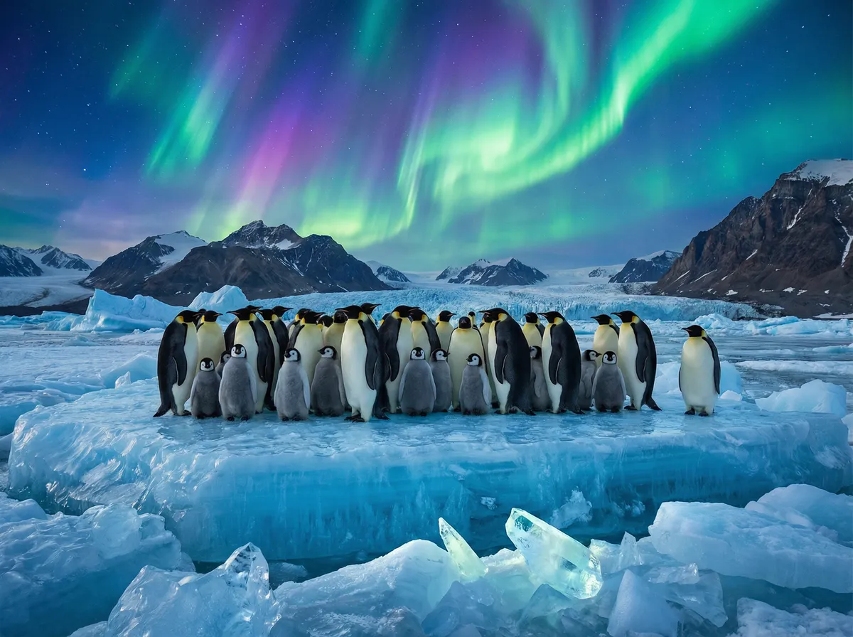 帝企鹅群南极极光 - 动物频道 极地生物